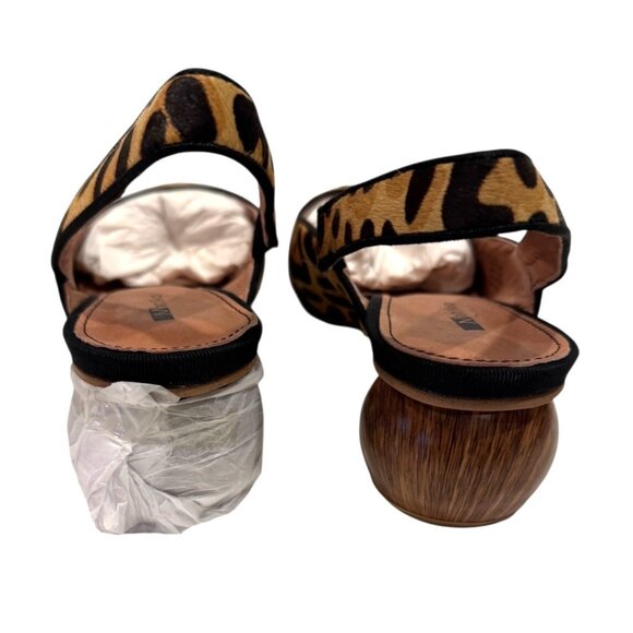 Matiko Women's Circa Sling Back Animal Print Wooden Heel  Flats Size 39/ US 9 NI - Picture 4 of 8